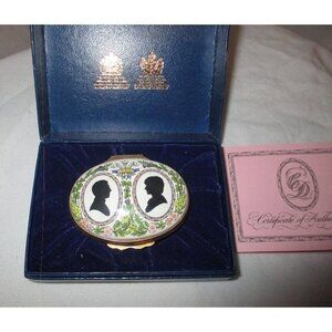 Enamel Halcyon Days HRH Prince Charles Lady Diana Royalty England Marriage1981